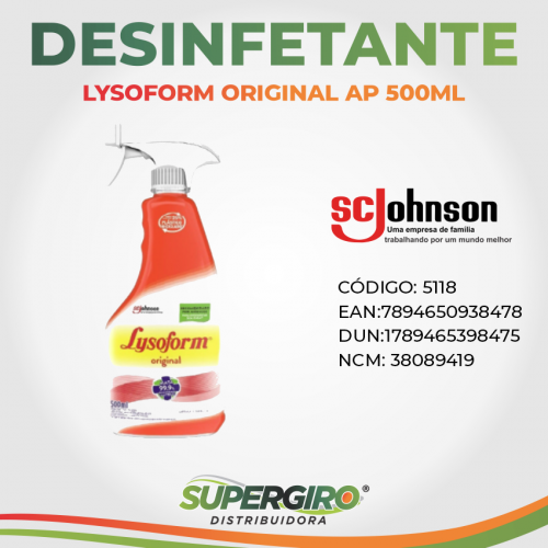 Desinfetante Lysoform Original AP 500ML