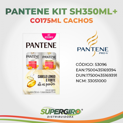 Kit Pantene Shampoo 350 ml+Condicionador Cachos 175 ml