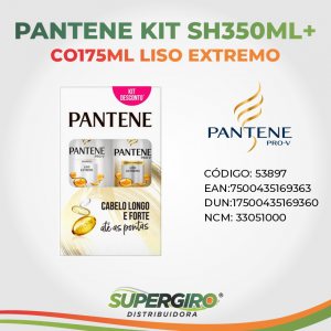 Kit Pantene Shampoo 350 ml+Condicionador Liso Extremo 175 ml
