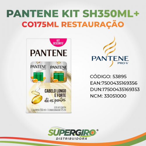 Kit Pantene Shampoo 350 ml+Condicionador Restauração 175 ml