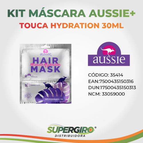 Kit Máscara Capilar Aussie Miracle Hidratação 30 ml