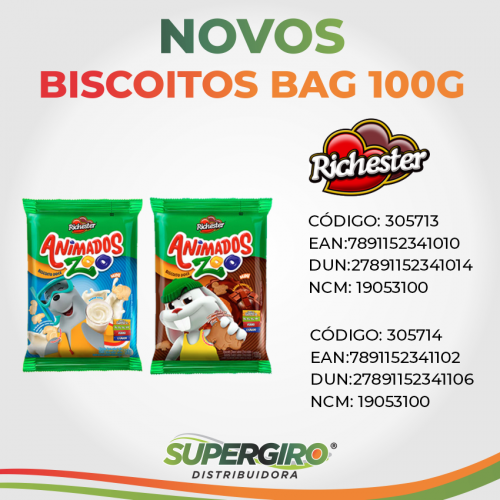 Novos Biscoitos Bag 100G