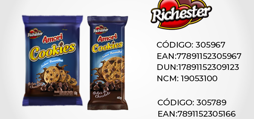 Novos Mini Cookies Baunilha Richester