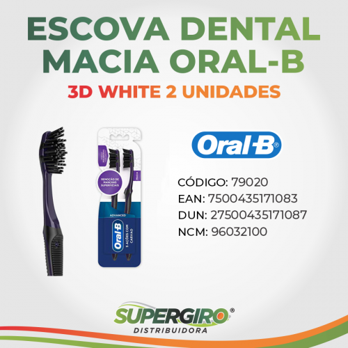 Escova Dental Oral-B 5 Ações Com Carvão Advanced Macia - 2 Unidades, Oral-B