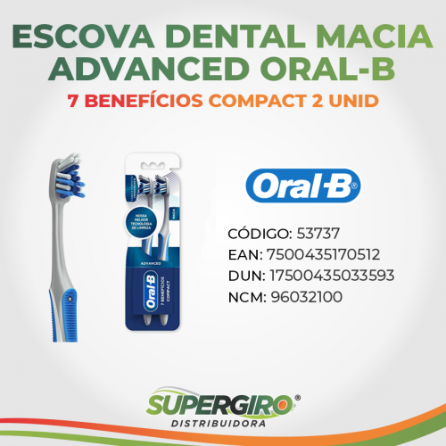 Escova Dental Oral-B 7 Benefícios Compact - 2 Unidades