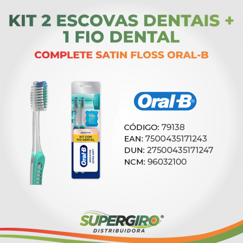 Escova Dental Oral-B Sensitive Indicator Extra Macia 2 Un + Oral-B Satin Floss