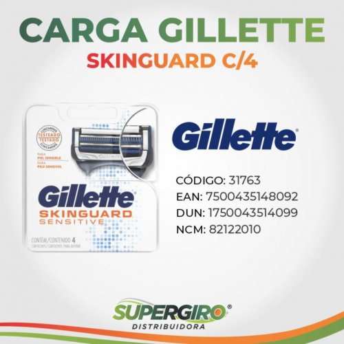 Carga Para Aparelho de Barbear Gillette Skinguard Sensitive 4 Unidades