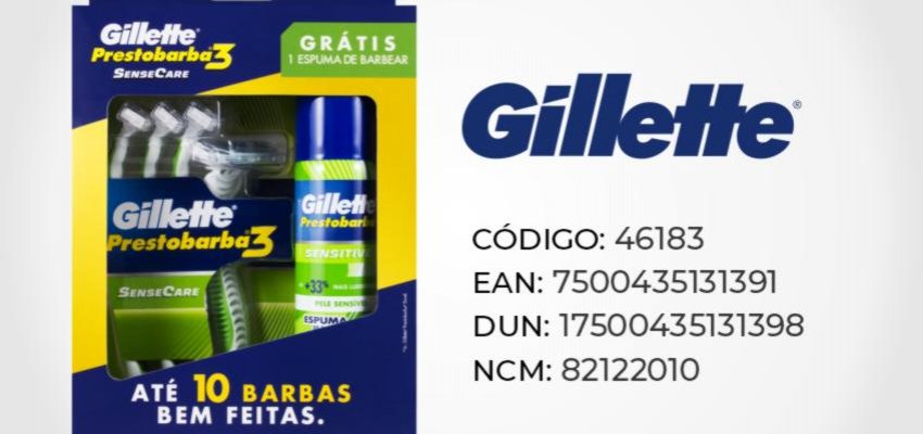 Kit Aparelho de Barbear Gillette Prestobarba3 Sensecare c/4 Unidades - Grátis Mini Espuma