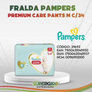 FRALDA PAMPERS PREMIUM CARE PANTS M C34