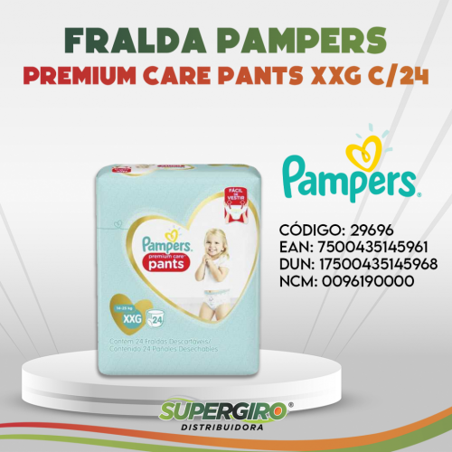 FRALDA PAMPERS PREMIUM CARE PANTS XXG 24
