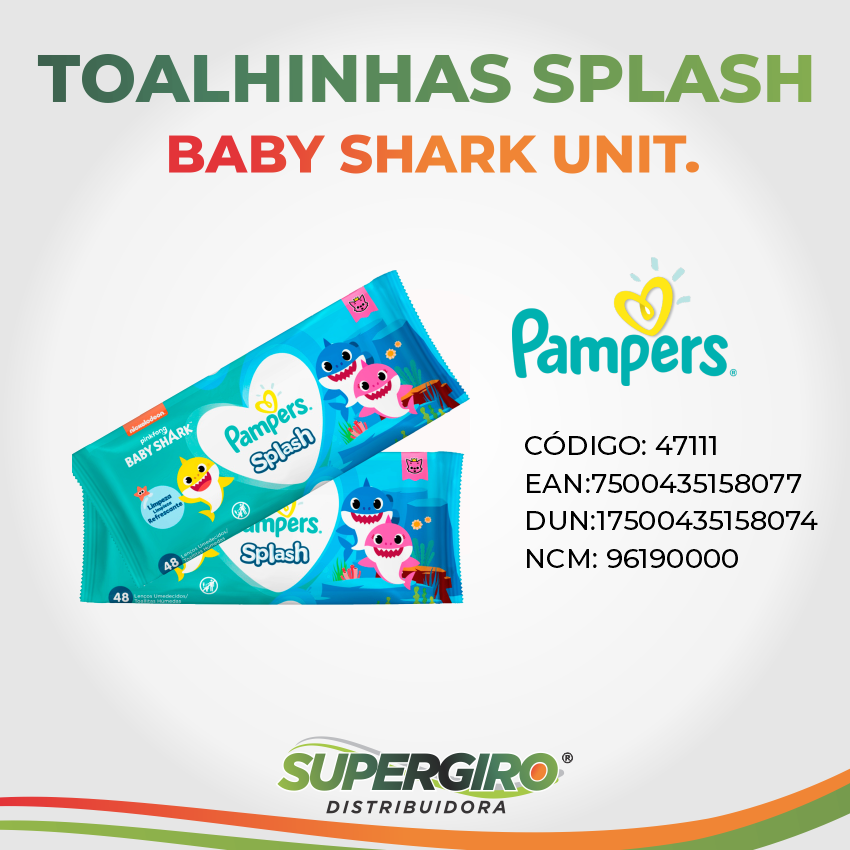 Toalhinhas Splash - Baby Shark Unit - Supergiro Distribuidora